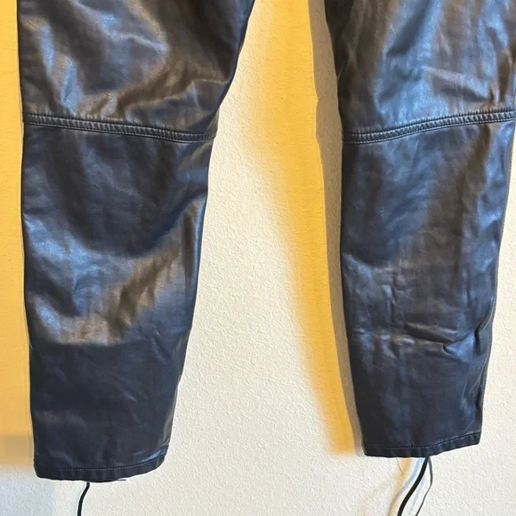 New The Kooples Faux Leather Pants Lace Up Zip up Slide Clasp Closure Sz 4 - Picture 8 of 14